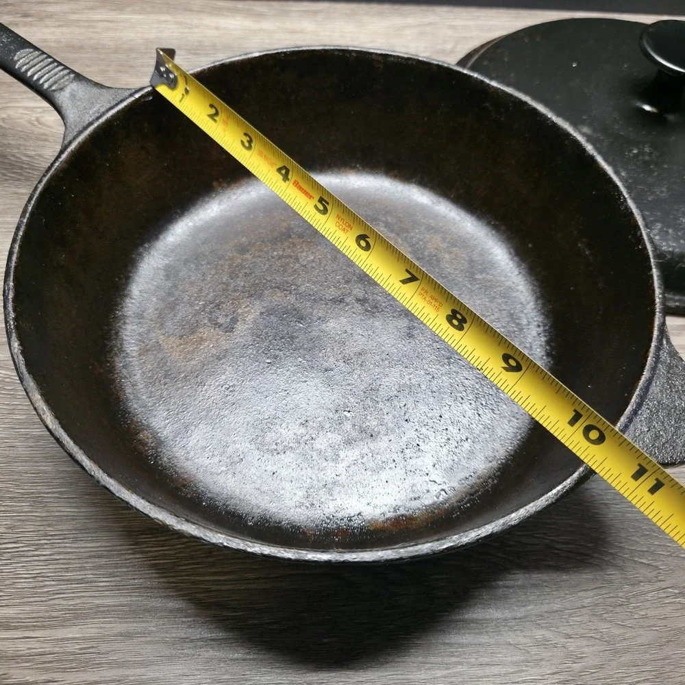 Kirby & Allen Cast Iron Chicken Fryer - #10 Deep Skillet - W/Matching Lid